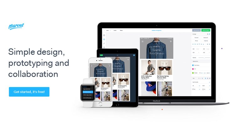 Marvel App - ferramentas de design