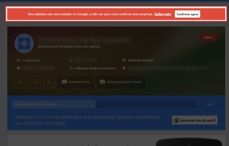 confirmar seu negócio no google