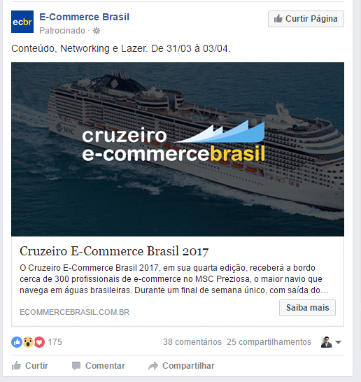 como anunciar na internet - anúncio facebook - ecommerce brasil