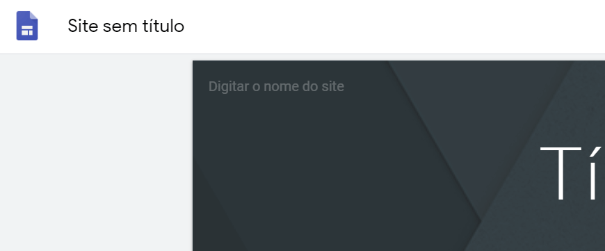 dê um nome para seu novo site