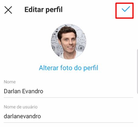 salvar alterações