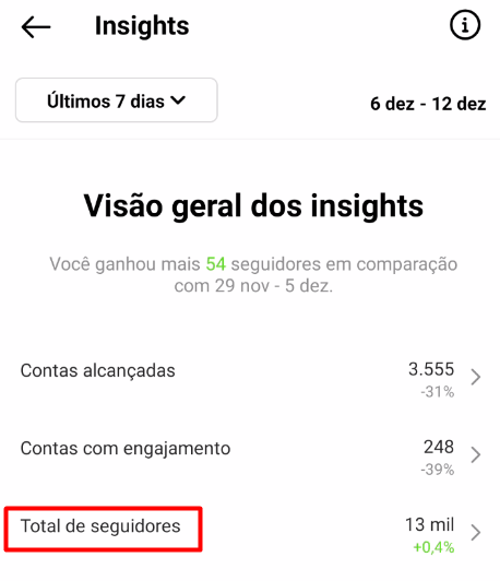como ver o total de seguidores instagram