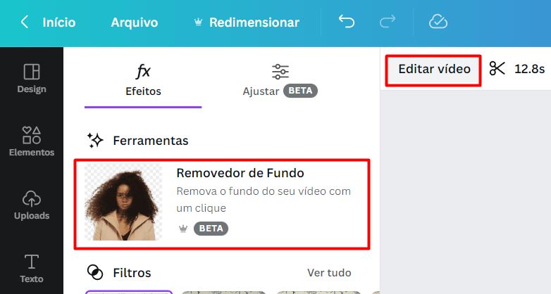 botao para remover fundo de vídeo no canva