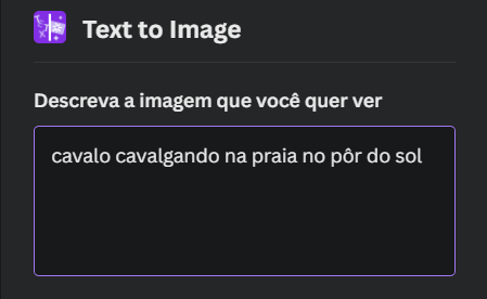descrever a imagem no text to imagem canva