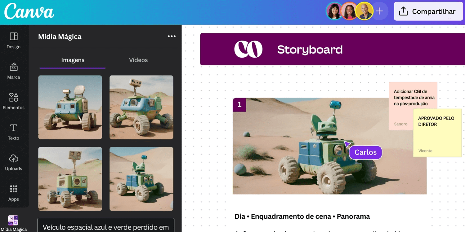 gerador de imagens do Canva usando inteligência artificial