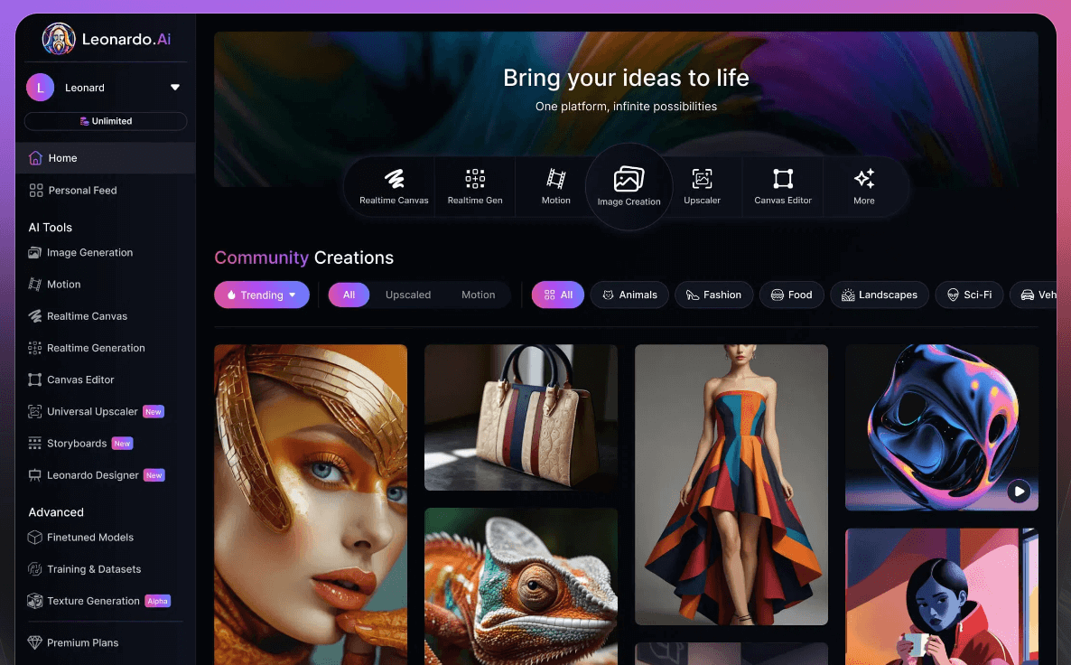criar imagens com ia usando o leonardo ai