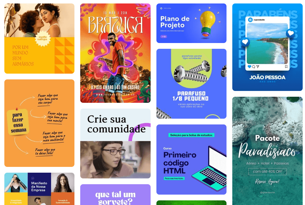 crie materiais de design com a ferramenta Canva