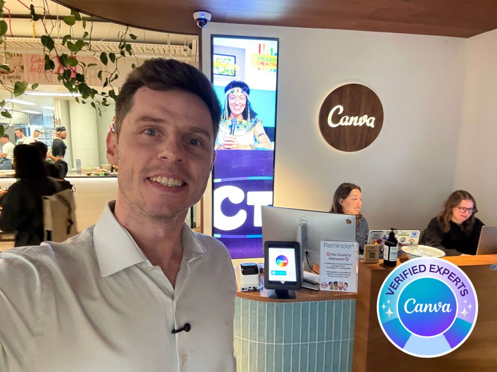 Darlan Evandro Canva Verified Expert na sede do Canva