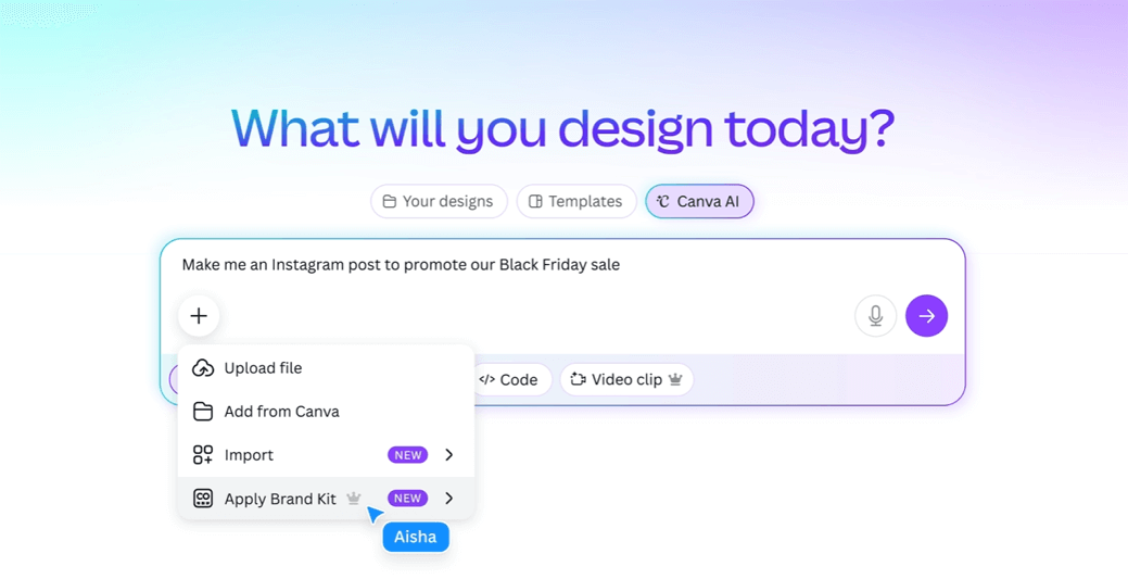 ferramentas de inteligência artificial do Canva